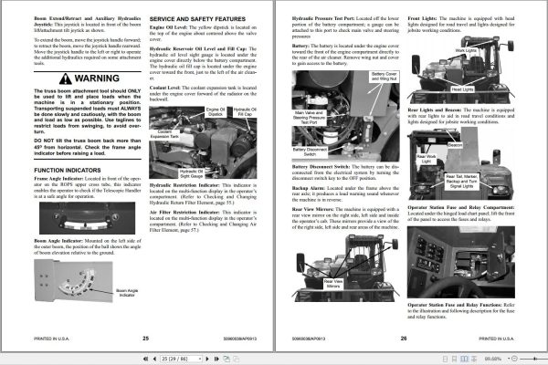 Manitou Telescopic Handlers MT6017 Operator Service Manual 50960038A 1