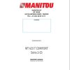 Manitou Telescopic Handlers MT625T Comfor Series 2 E3 Operator Manual 647208