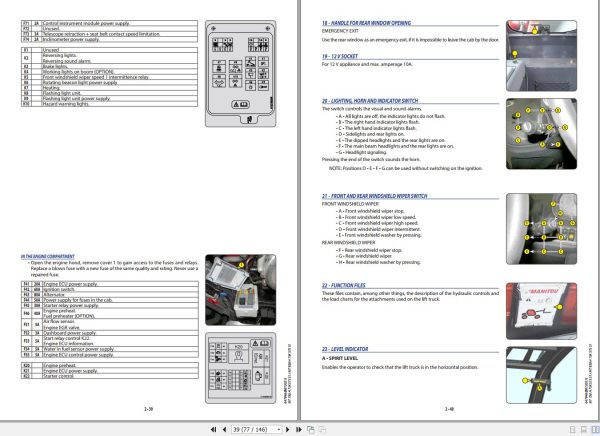 Manitou Telescopic Handlers MT730H75KST5S1 MT930H75KST5S1 Operator Manual 1