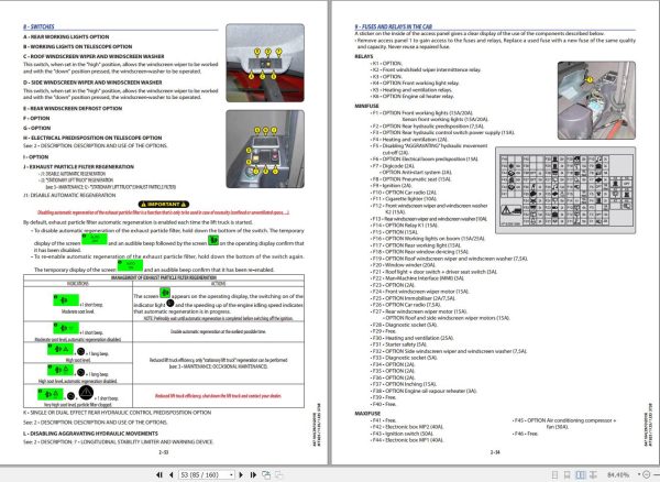 Manitou Telescopic Handlers MT835ST3B to MT1335ST3B Operator Manual 647104 1