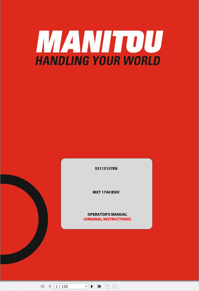 Manitou Telescopic Handlers MXT 1740 BSIV Operators Manual 53113157 EN