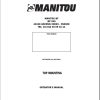 Manitou Telescopic Handlers TMT25I To TMT320FL Turbo HT Operator Manual 647066