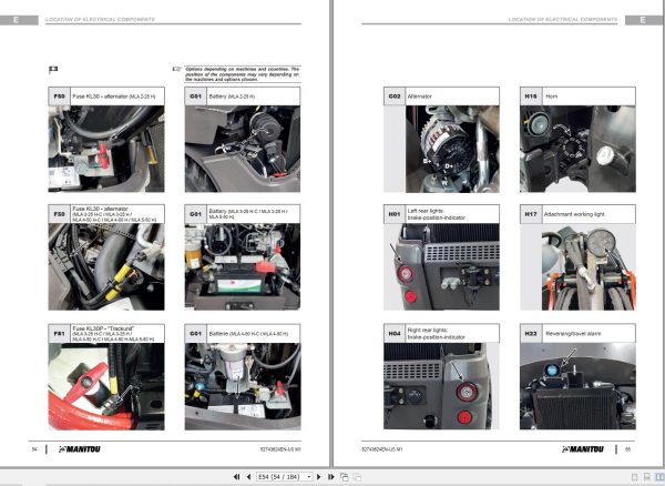 Manitou Wheeled Loader MLA 2 25 H to MLA 5 50 H Repair Manual 52743624EN USM1 2