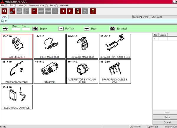 Mitsubishi MMC ASA Update 08.2024 General Europe USA Japan Spare Parts Catalog 2 1