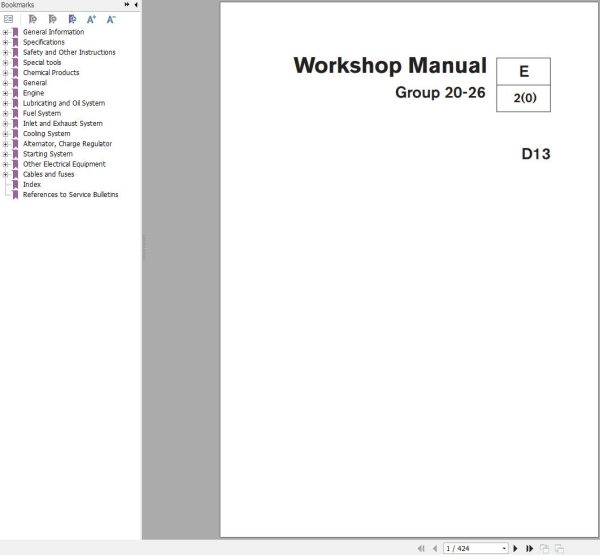 Volvo Penta Engine D13 Group 20 26 Workshop Manual 1
