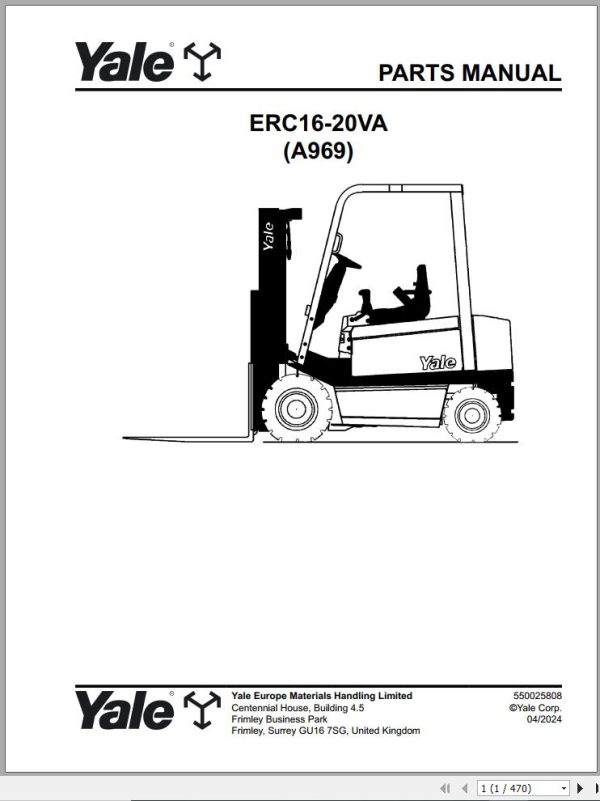 Yale Forklift 1.82GB Collection Parts Manual 2024 2