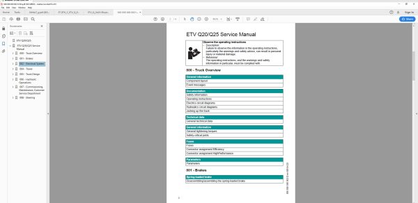 JUNGHEINRICH JETI ForkLift SH v4.37.09 EN10 09.2024 Service Information 5