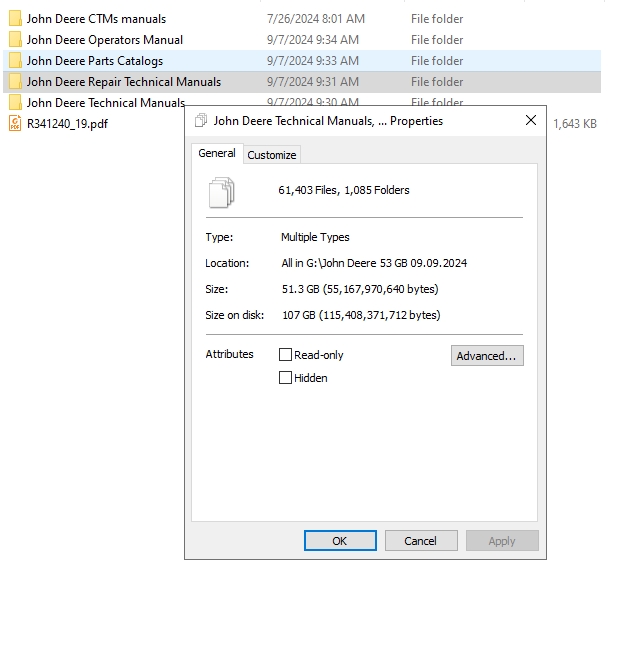 John Deere Machine Collection 51.3 GB PDF Operator Technical ManualsParts Catalog 1