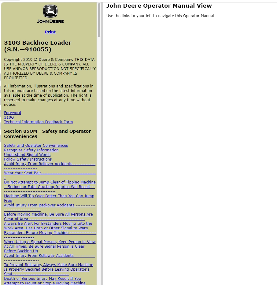 John Deere Machine Operator Technical Manuals Parts Catalog PDF Request