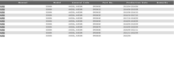 Lexus IS300h 2013 2022 Wiring Diagram 1