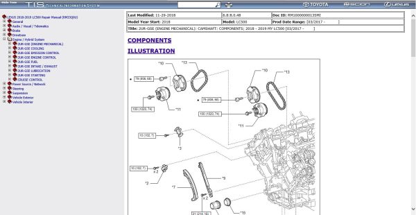 Lexus LC500 2018 2019 Workshop Service Manual 1
