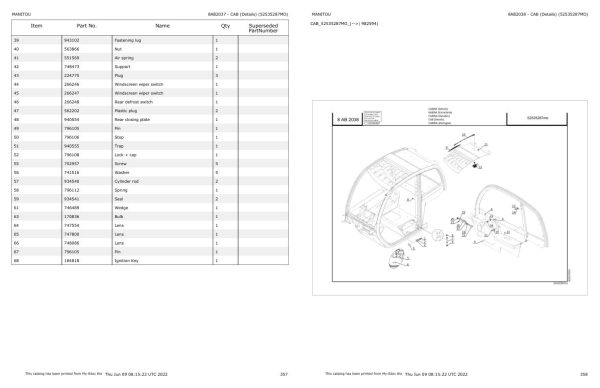 Manitou Telehandler MLT 1040 145 PS L JD ST4 S1 Parts Catalog 647600 1