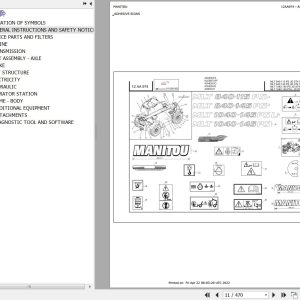 Manitou Telehandler MLT 1040 145 PS L JD ST4 S2 Parts Catalog 647671