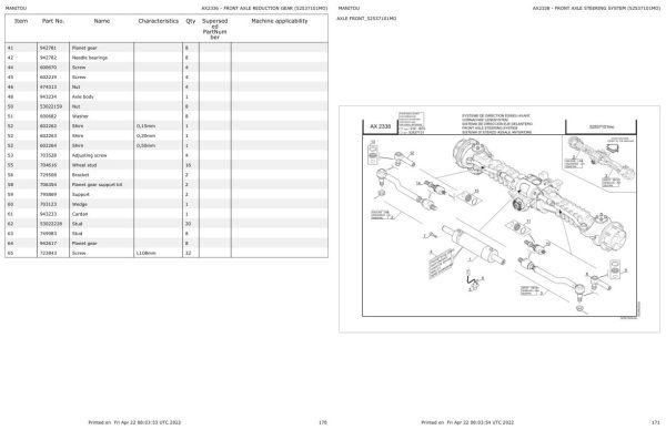 Manitou Telehandler MLT 1040 145 PS L JD ST4 S2 Parts Catalog 647671 1