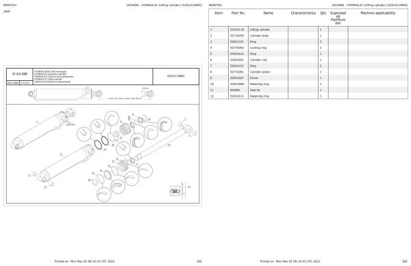 Manitou Telehandler MLT 1041 145 PS L Y ST5 S1 Parts Catalog 647796 1