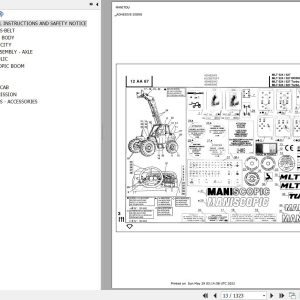 Manitou Telehandler MLT 524 TURBO Parts Catalog 547106
