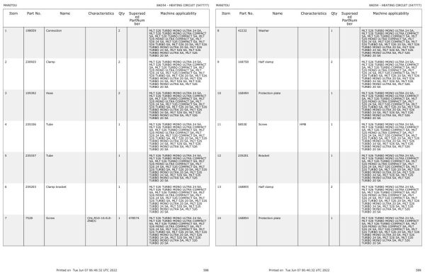 Manitou Telehandler MLT 526 24 SA Parts Catalog 547777 5