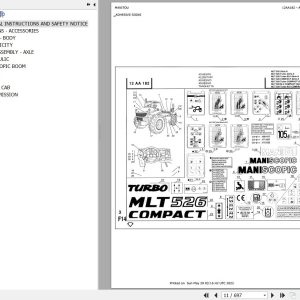 Manitou Telehandler MLT 526 SA Parts Catalog 547777