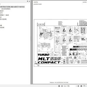 Manitou Telehandler MLT 526 TURBO COMPACT SA Parts Catalog 547777