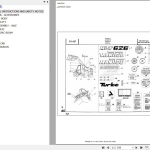Manitou Telehandler MLT 626 TURBO Parts Catalog 547001