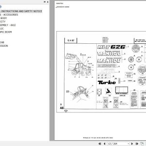 Manitou Telehandler MLT 626 TURBO UK Parts Catalog 47904