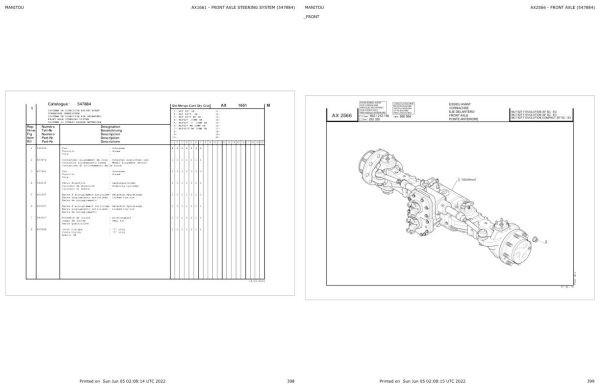 Manitou Telehandler MLT 627 TURBO MONO ULTRA SB E2 Parts Catalog 547884 1