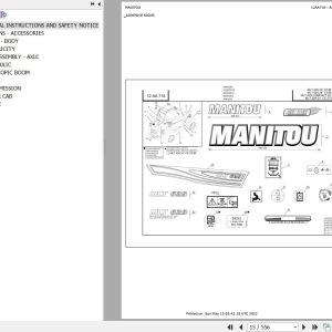 Manitou Telehandler MLT 629 24P ST3 Parts Catalog 647178