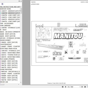 Manitou Telehandler MLT 629 COMPACT 20P ST3B Parts Catalog 647178