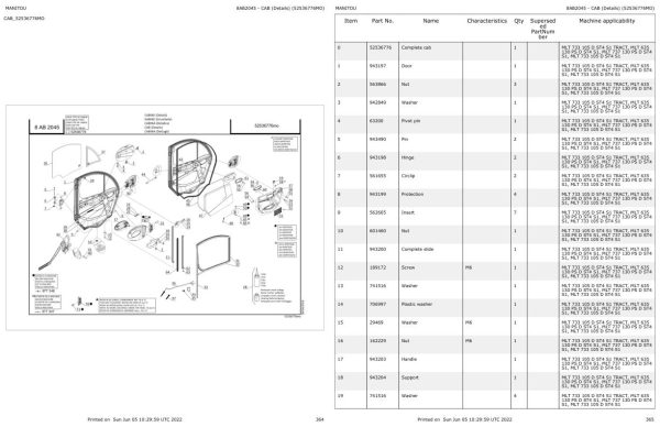 Manitou Telehandler MLT 630 105D V CP ST4 S2 Parts Catalog 647630 1