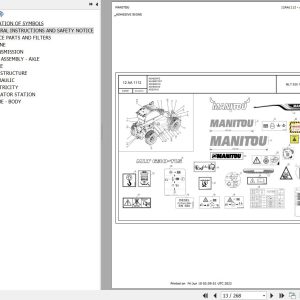 Manitou Telehandler MLT 630 115D ST5 S1 Parts Catalog 647861