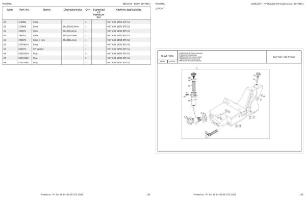 Manitou Telehandler MLT 630 115D ST5 S1 Parts Catalog 647861 1