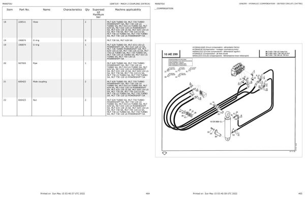 Manitou Telehandler MLT 633 120 LS SA Parts Catalog 547785 1