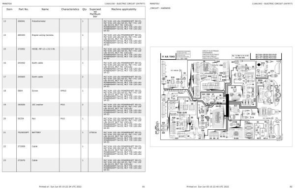 Manitou Telehandler MLT 634 120 LSU POWERSHIFT SD E3 Parts Catalog 547977 1
