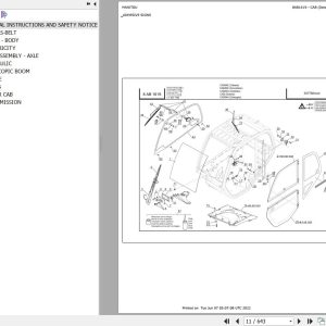 Manitou Telehandler MLT 634 120 LSU POWERSHIFT SG E3 Parts Catalog 647387