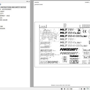 Manitou Telehandler MLT 634 TURBO LSU SF E3 Parts Catalog 647082