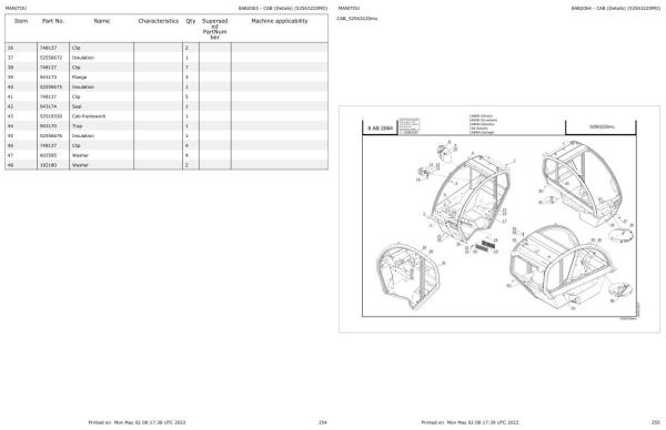 Manitou Telehandler MLT 635 140 V PLUS D ST4 S1 Parts Catalog 647621 1