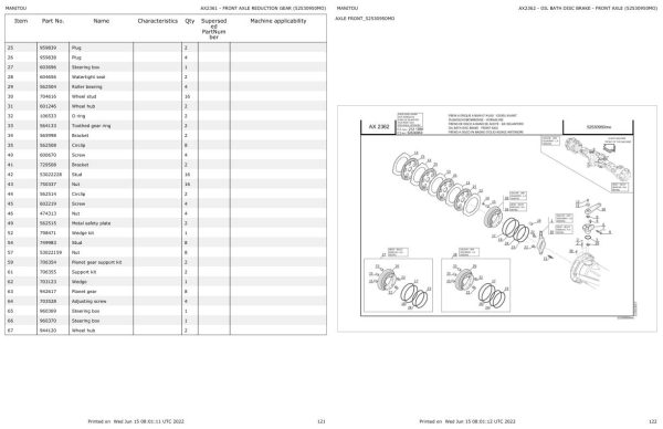 Manitou Telehandler MLT 730 115D V ST5 S1 Parts Catalog 647856 1