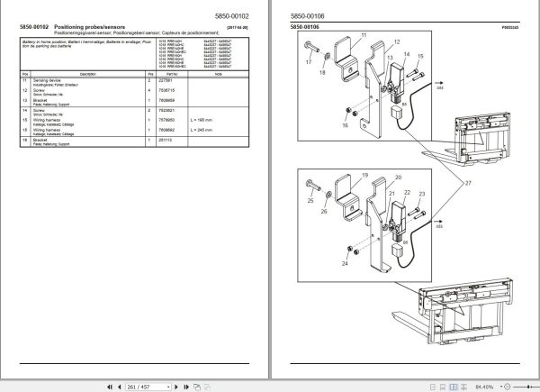 BT Forklift RRE140H to RRE200H Parts Catalog 2018 2