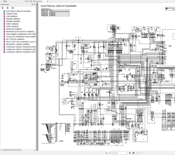 Hitachi Excavator Zaxis ZX210 5B Parts Catalog Technical Operation Manual Workshop Manual Electrical Hydraulic Diagrams 5