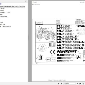 Manitou Telehandler MLT 730 120 LS TURBO SA Parts Catalog 547785
