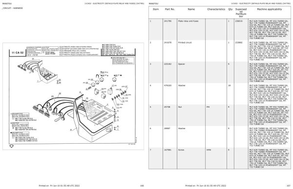 Manitou Telehandler MLT 730 LS TURBO SA Parts Catalog 547785 1