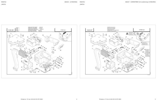 Manitou Telehandler MLT 731 TURBO A SD E3 Parts Catalog 273981MOD 1