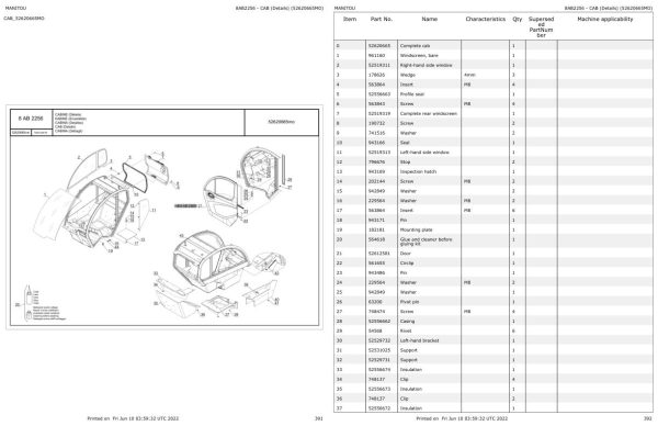 Manitou Telehandler MLT 733 105 D ST4 S2 TRACT Parts Catalog 647663 1