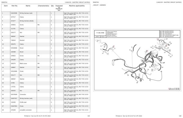 Manitou Telehandler MLT 733 115 D ST5 S1 Parts Catalog 647832 1