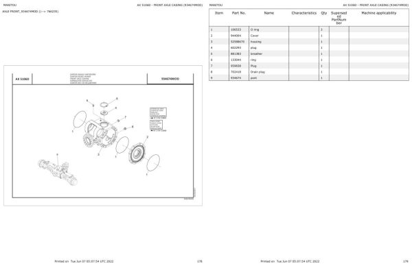 Manitou Telehandler MLT 735 100 H ST3B Parts Catalog 648834 1
