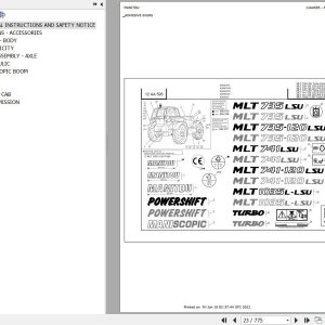 Manitou Telehandler MLT 735 120 LSU POWERSHIFT S6 E3 Parts Catalog 647082