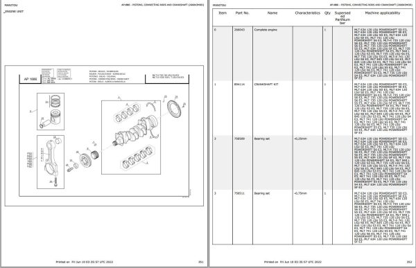 Manitou Telehandler MLT 735 120 LSU S4 E3 Parts Catalog 547977 1