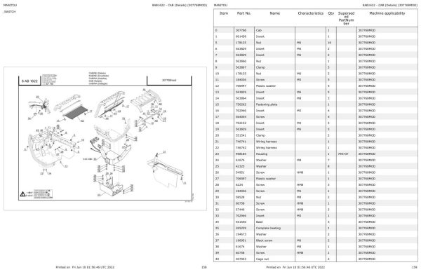 Manitou Telehandler MLT 735 120 LSU S7 E3 Parts Catalog 647387 1