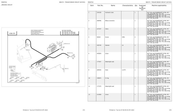 Manitou Telehandler MLT 735 120 POWERSHIFT ST3B Parts Catalog 647444 1