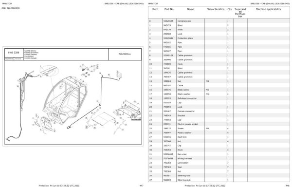 Manitou Telehandler MLT 737 130 PS D ST4 S2 Parts Catalog 647663 1